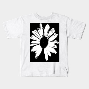 Daisies Pattern Black & White Kids T-Shirt